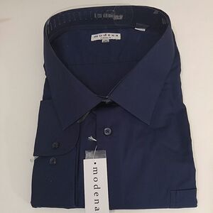 MEN'S NAVY X SIZE DRESS SHIRT BY MODENA 24X34-35